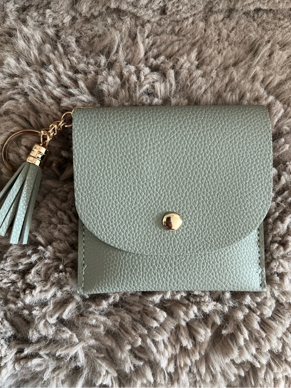 LARK & IVES Sage Green Tassel Wallet Keychain